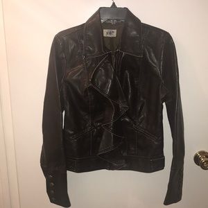 *donated*Ladies Jolt pleather jacket. Dark brown.